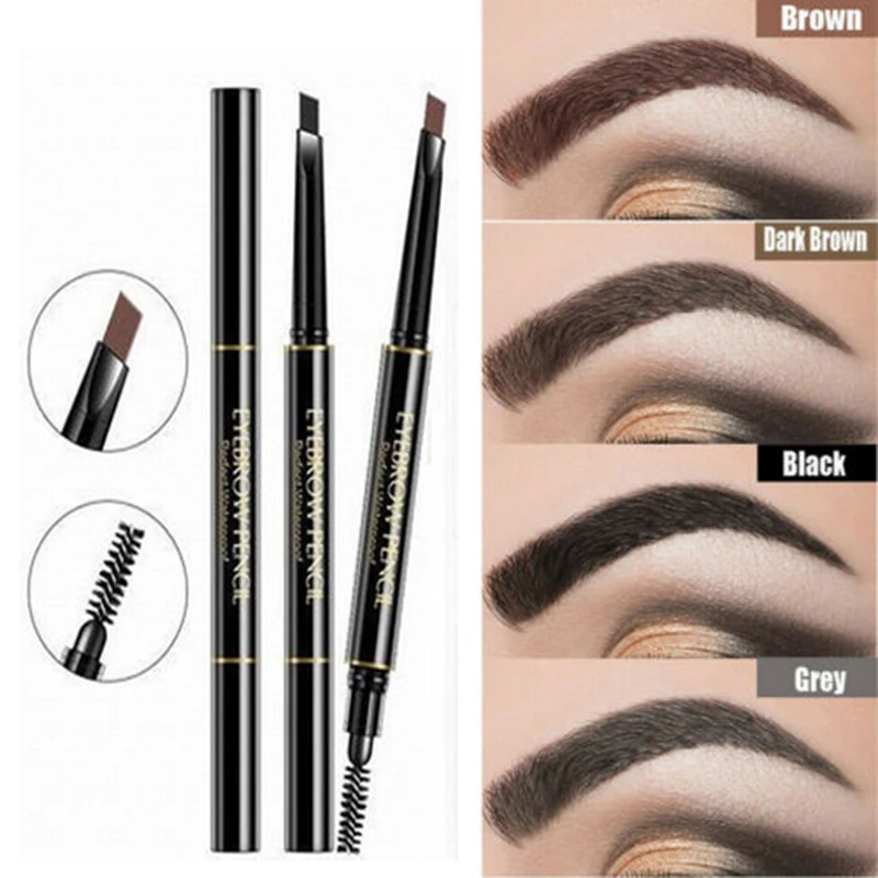 

Eyebrow Pencil With Brush Brow Enhancer Tint Eye Makeup Automatic Rotation Double Head Natural Long-Lasting Waterproof Easy Wear