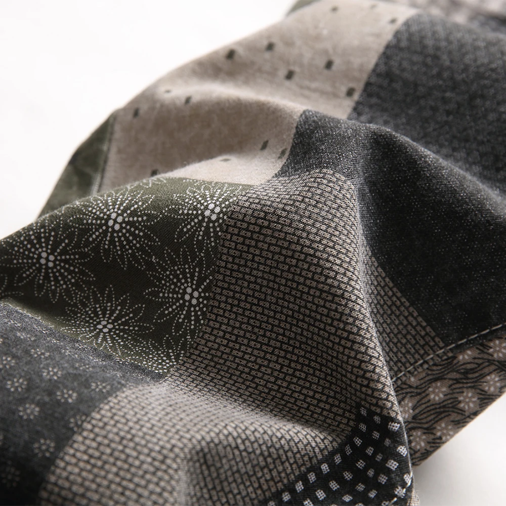 Men's Patch Patchwork Printed Jeans Fashion Slim Straight Stretch Denim Pants Plaid Digital Painted Trousers graphic jeans