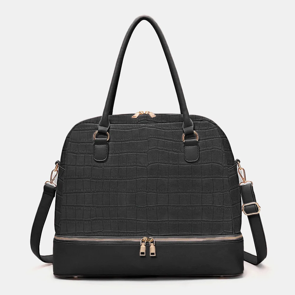 

2022 New Women Handbags Fashion Design PU Leather Luggage Bag WaterProof Foldable Bag Clothing Organizer For Travel Fitness