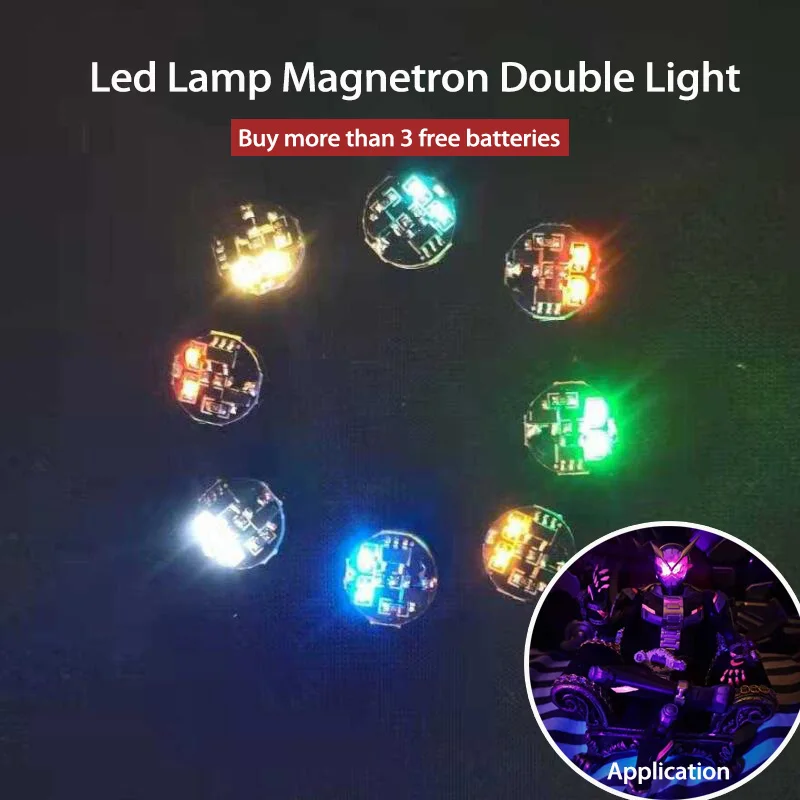 

Led Lamp Magnetron Double Light Model For Diy Toys Wireless Light Materials Diorama Accessory 0.9*0.9*0.8cm 1Pcs