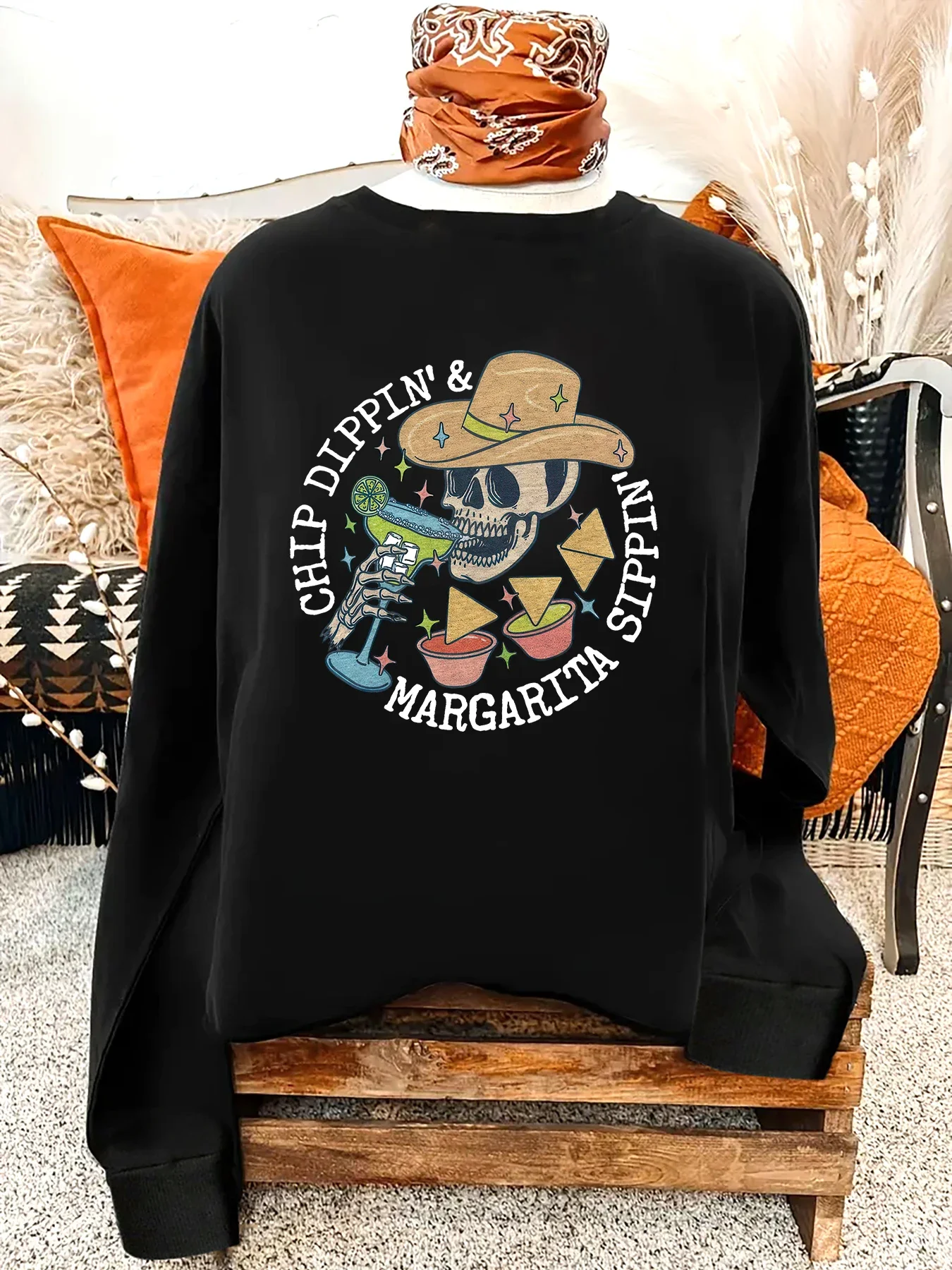 Женская Толстовка С Графическим Принтом Howdy Ghouls В Западном Ковбойском Стиле