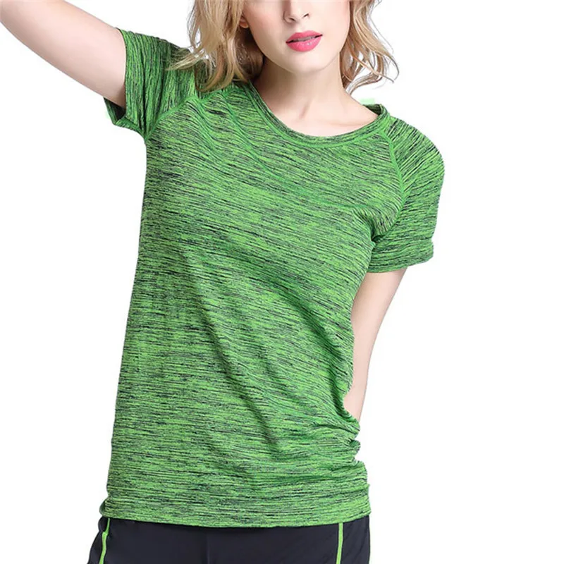 

Летняя быстросохнущая футболка, тонкая спортивная женская Свободная одежда с коротким рукавом для бега, одежда для йоги и фитнеса, дышащая Спортивная футболка