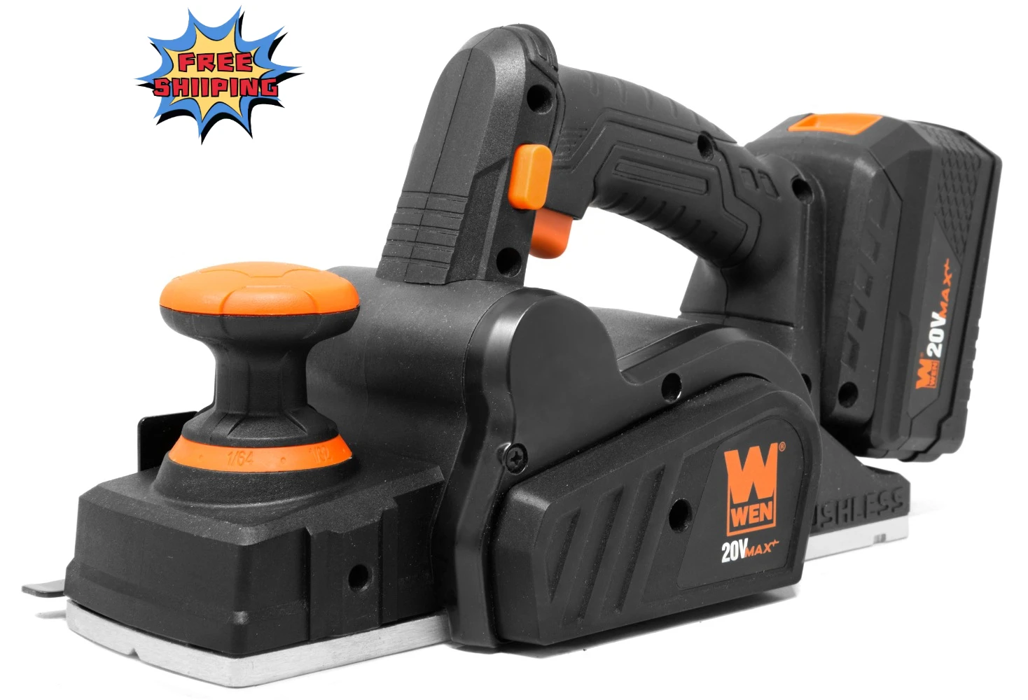 

WEN 20V Max Brushless Cordless 3-1/4-Inch Hand Planer with 4.0 Ah Lithium-Ion Battery and Charger