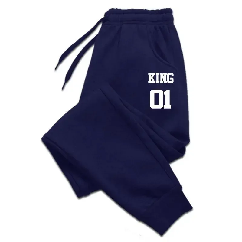 King 01 Print Pants for Men Elastic Running Soft Sports Gym Casual Fitness Long Outdoors HIP HOP