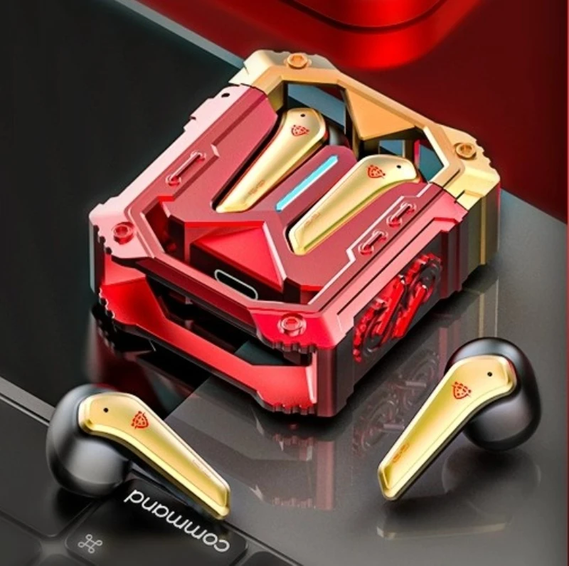 

Fashion Machine-style Metal Wireless Bluetooth Earphone E-sports headset Gaming Sports Noise Reduction Super Long Endurance