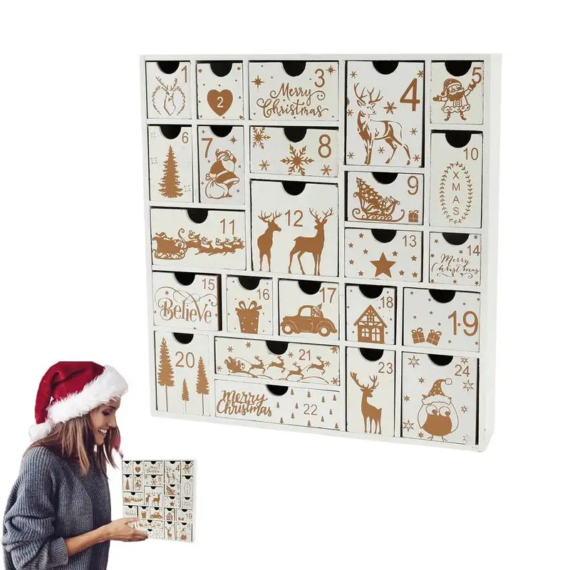 

Advent Calendar Christmas Ornaments 2022 Wooden Countdown To Christmas Decoration Christmas Party Supplies 24 Days Countdown
