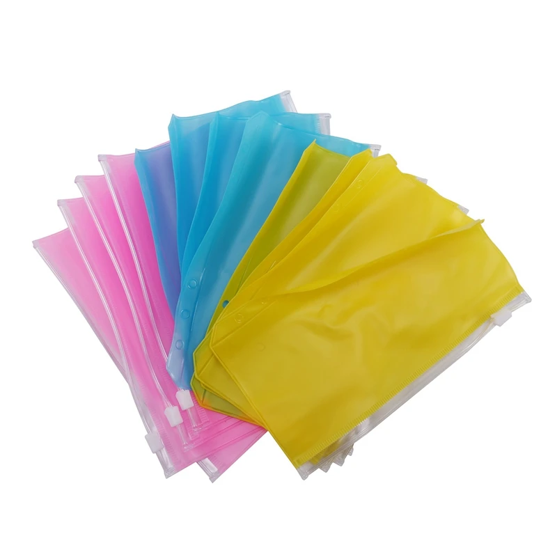 

120Pcs Binder Pocket A6 Size 6 Holes Binder Zipper Folders For 6-Ring Notebook Waterproof Binder Loose Leaf Bags
