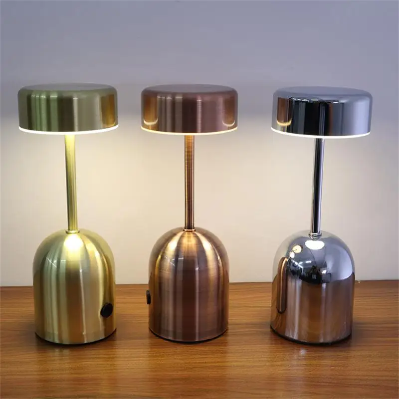 

New Led Rechargeable Desk Lamp For Living Room Mushroom Light Cordless Table Lamp Metal Hotel Restaurant Desk Lamp For Bedroom