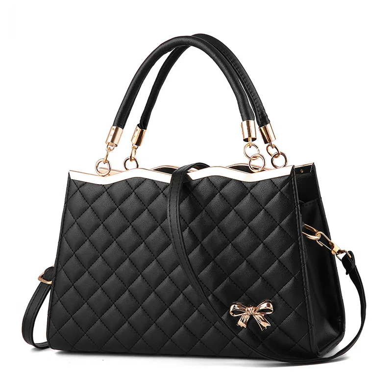 

Lady Shopping Tote Soft Messenger Bag Sac Hot Sale Fashion Women Leather Handbag Inclined Female Bow-knot Shoulder Bags Handbags