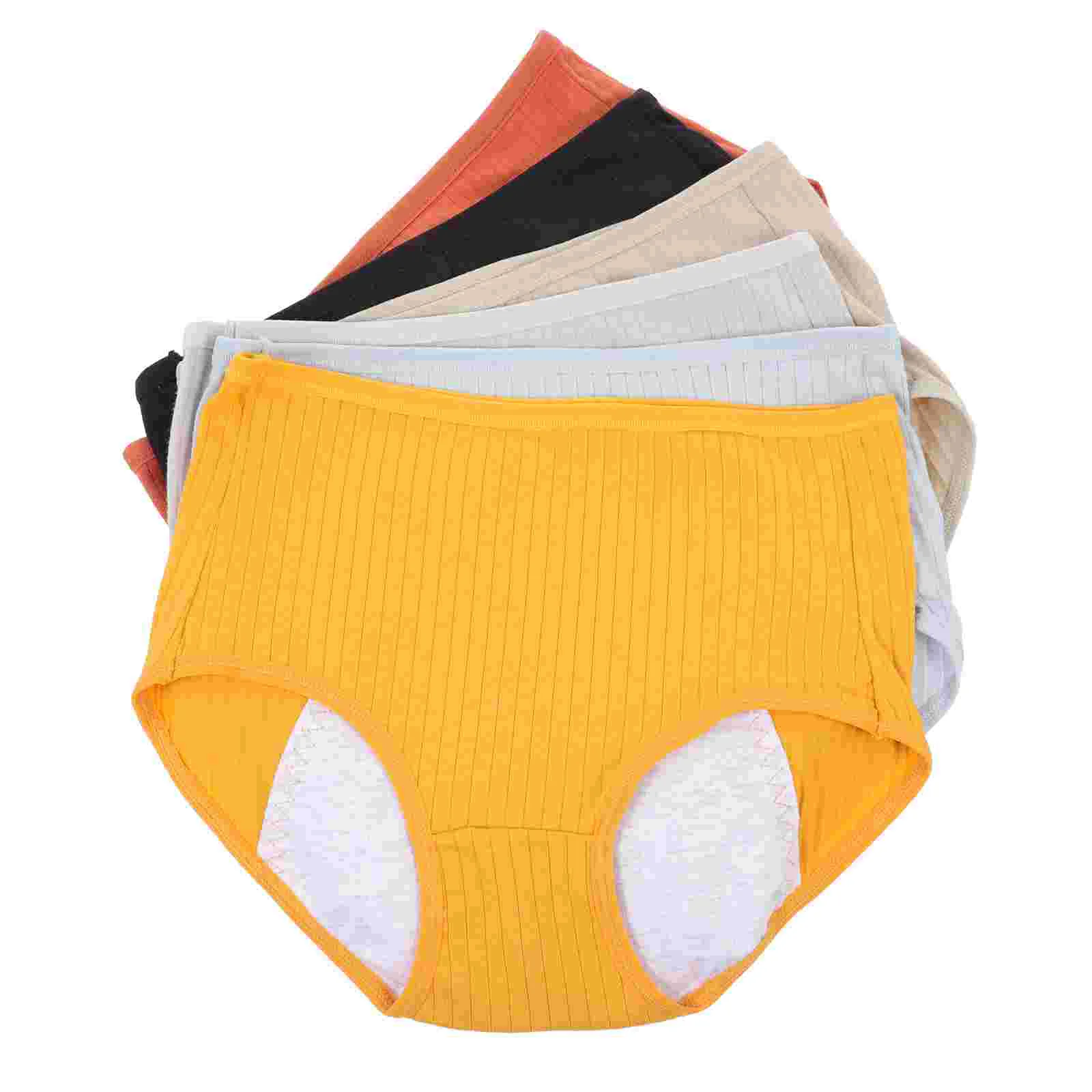 

6pcs Womens Cotton Underpants Period Overnight Menstrual High Waist Stretch Underpants Brief ( Random Color ) Car Masa pedi