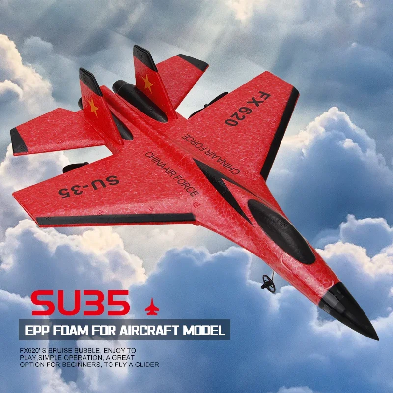 Фото Радиоуправляемый самолет SU35 2,4G со светодиодной подсветкой, самолет с дистанционным управлением, летающая модель, планер, пенопластовые игрушки, самолет для детей, подарки №5