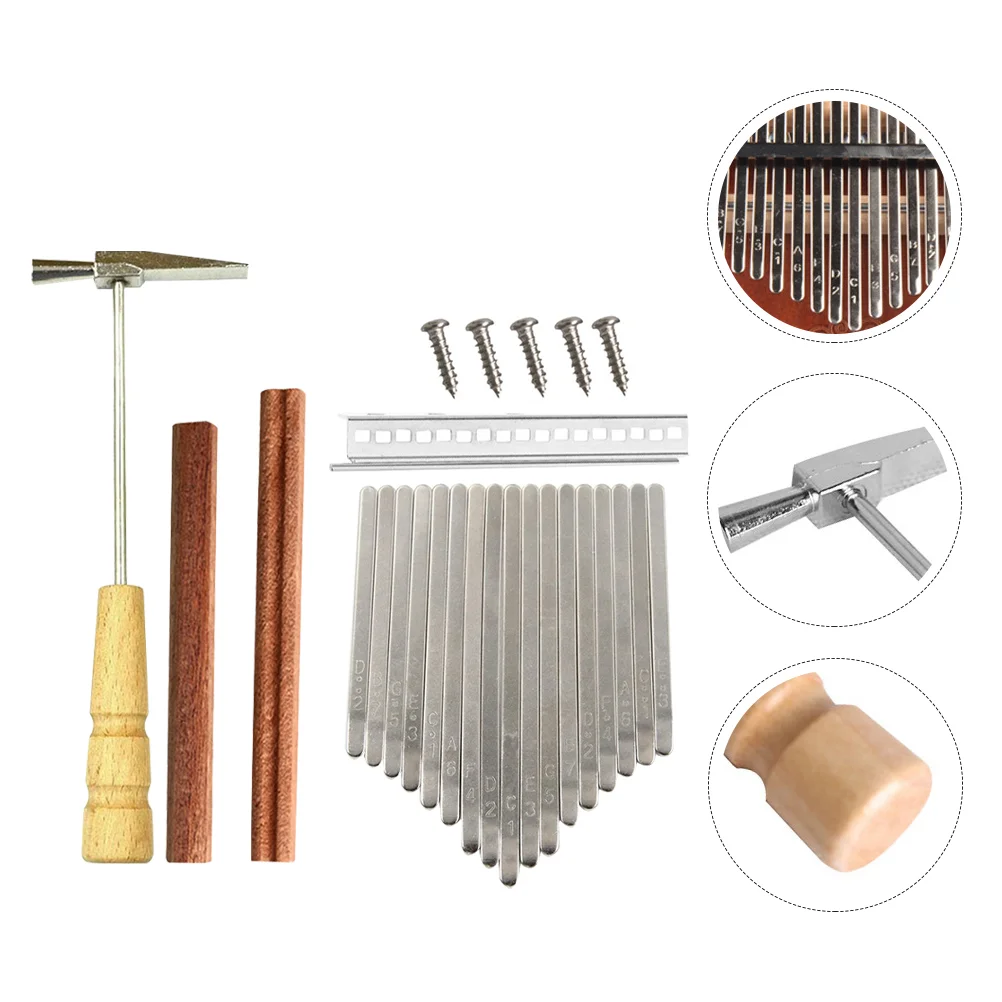 

1 Set Wooden Kalimba Accessories 17-tone Thumb Piano Accessories DIY Craft