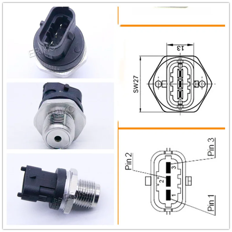 

ERIKC подлинный датчик давления системы питания в топливе 0281002788 0281002907 0281002719 0281006085 0281002568 0281006326
