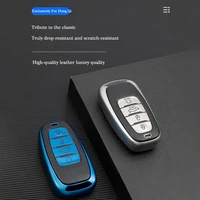 leather tpu car remote key case cover protected shell for hongqi h9 h5 2020 2021 4 buttons key chain auto accessories