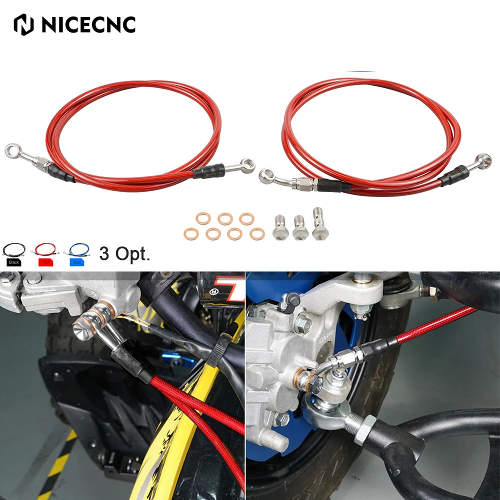 NiceCNC ATV For Yamaha Raptor 700 2006-2022 2012 2015 2020 Front Brake Lines Raptor 700R 2011-2022 Anti-ultraviolet Accessories