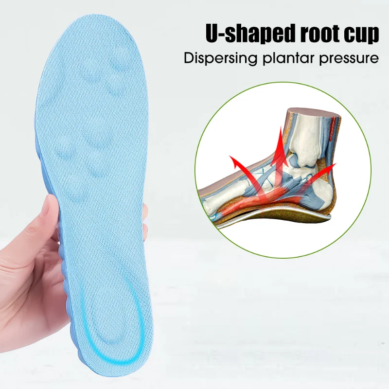 Soft Latex Sport Insoles Ice Silk Sport Insoles Breathable High-elasticity Shock Absorption Running Shoe Pad for Men Women