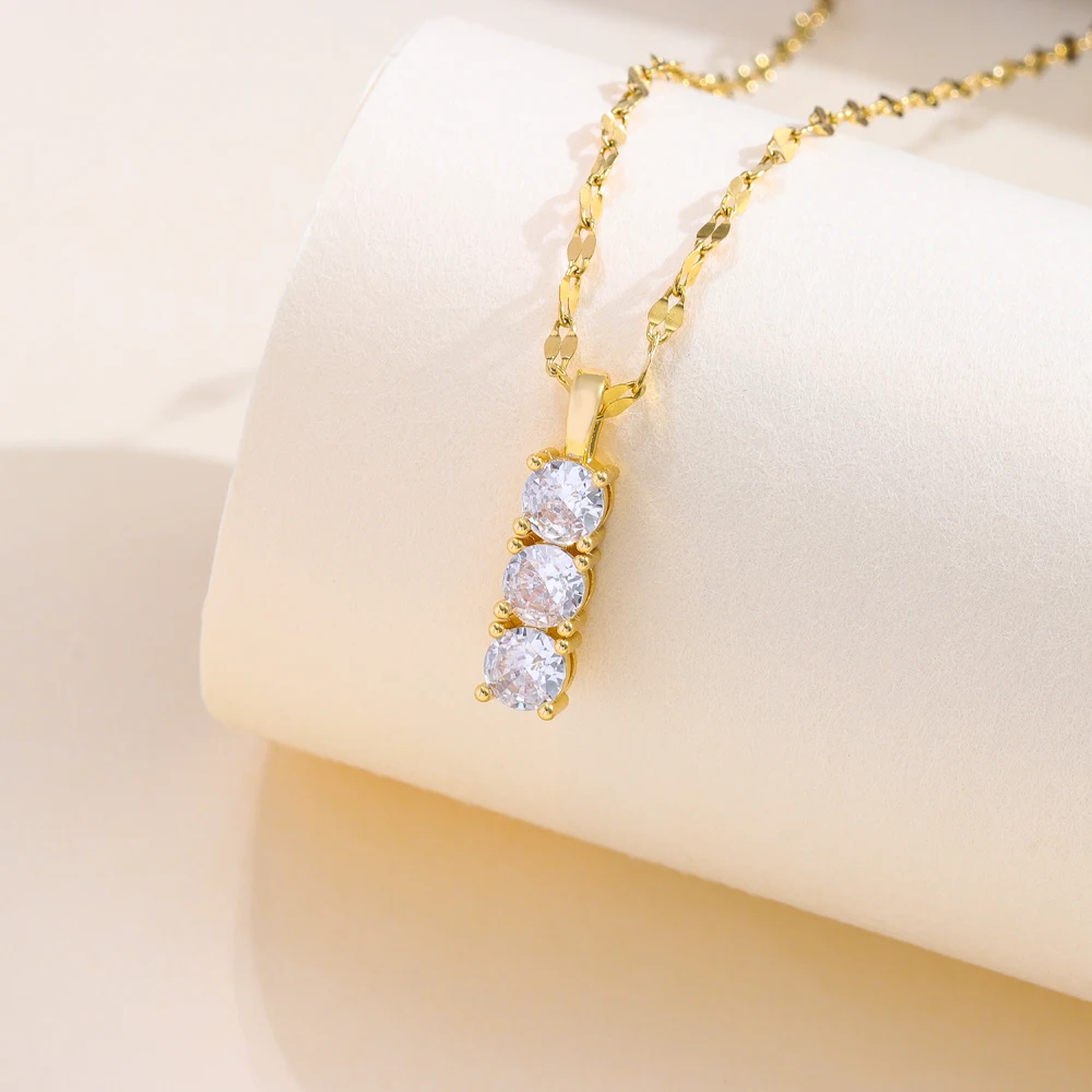 Новые легкие роскошные ожерелья с подвеской в виде кристаллов циркона для женщин