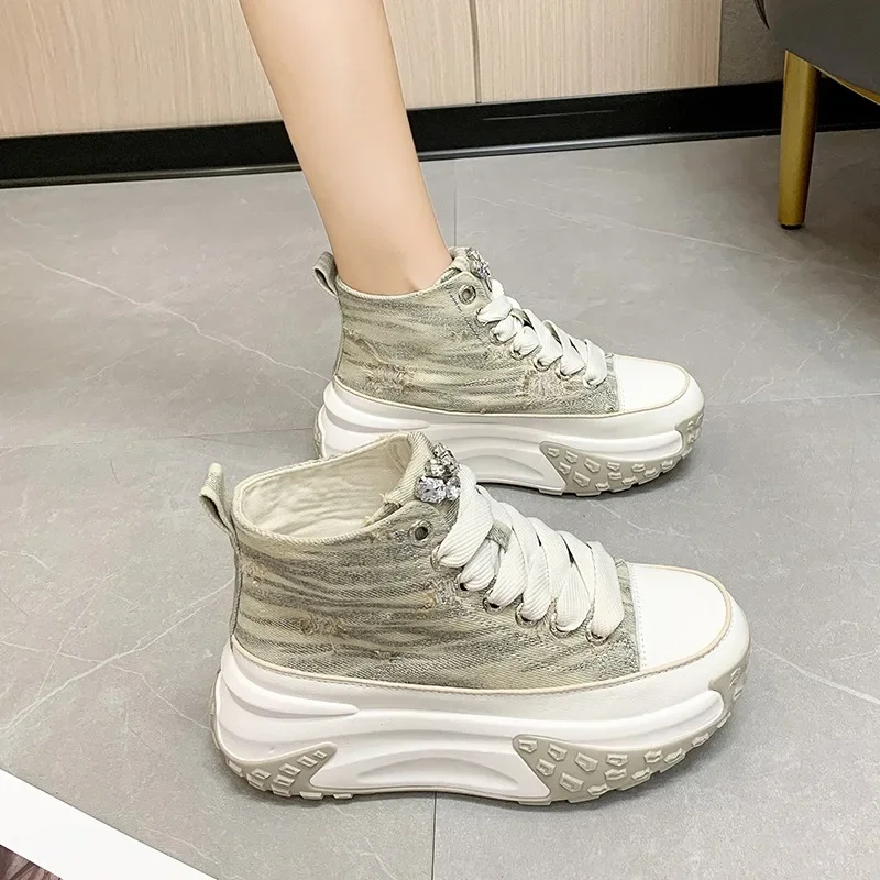 Кеды женские на толстой подошве повседневные Яркие кроссовки высокой платформе 6