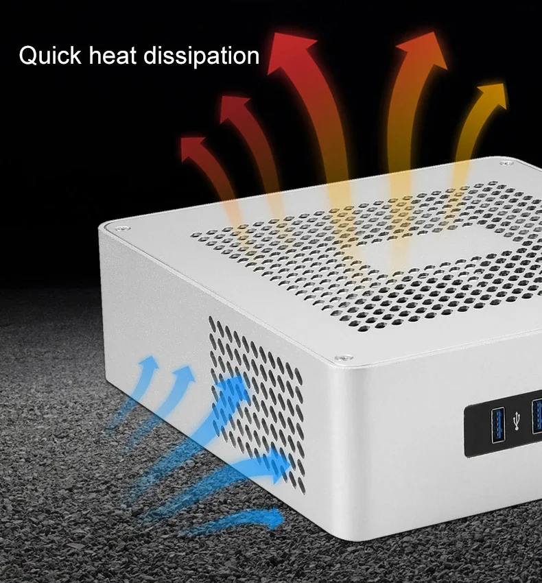 Фото Корпус для ПК RGeek OEM TA65 TA80 из алюминия, безвентиляторный, с USB 3.0, HTPC Mini ITX, поддержка кастомизации №5
