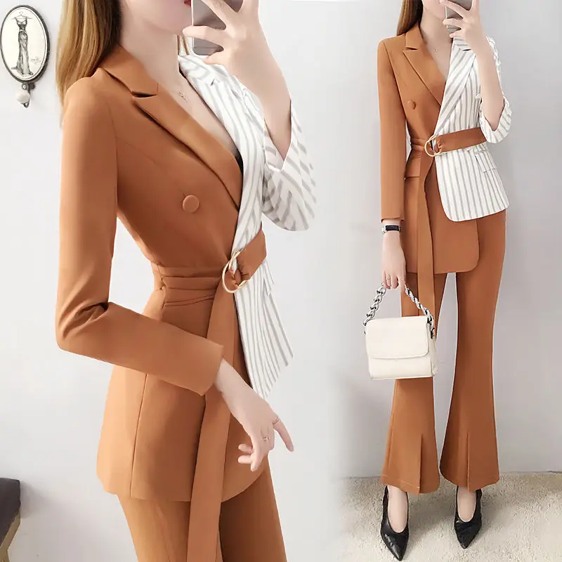 

Age season suit female 2022 New England wind fashion temperament wide-legged pants two-piece han edition of leisure