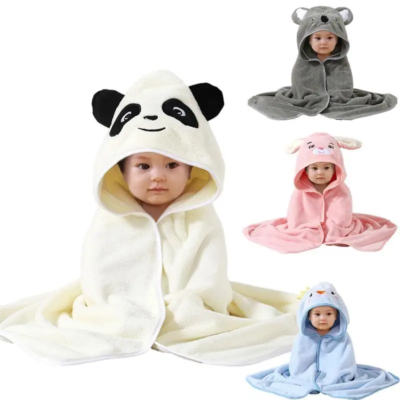 Hooded Baby Towels Baby Hooded Bath Towel Bathrobe Swaddle Cartoon Animal Style Newborn Bathrobe Quilt Washcloth Shower Gifts