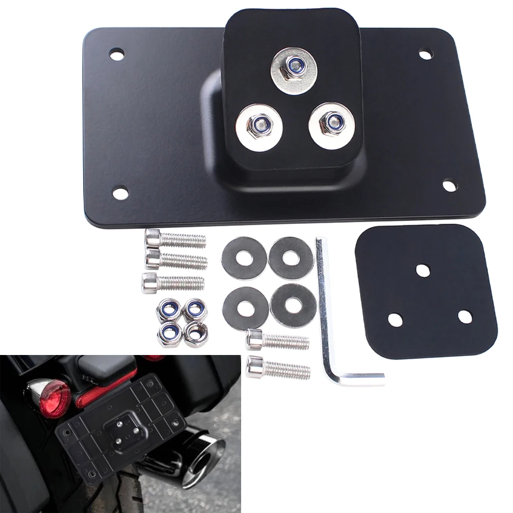 

Мотоциклетный кронштейн для крепления номерного знака с 3 отверстиями для Harley Sportster Dyna Softail Big Twins 1973-UP