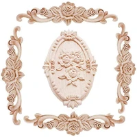 wood carved applique onlay unpainted corner onlay applique door cabinet rose unpainted european style