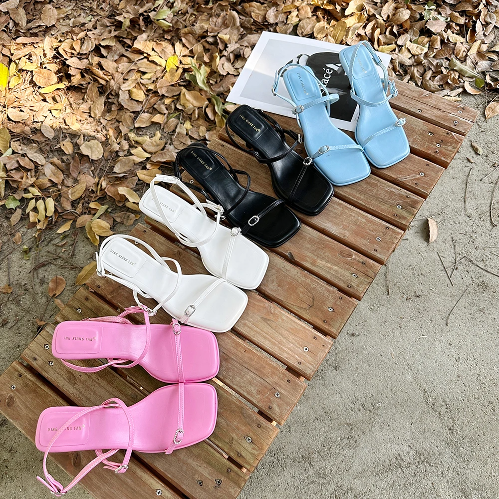 

Сандалии женские на тонком каблуке, босоножки с пряжкой и перекрестными ремешками, туфли-лодочки с открытым носком, Классическая обувь для вечеринки, туфли-лодочки 35-40, лето