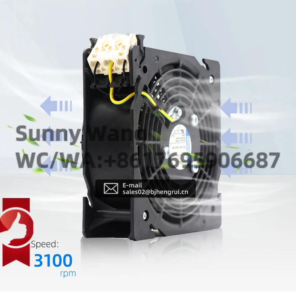 Фото ebmpapst DV4600-492 120x120x38 мм 12038 12 см 115 В переменного тока 19 Вт 0,24 А 120 мм осевой охлаждающий вентилятор шкафа с шарикоподшипником №3