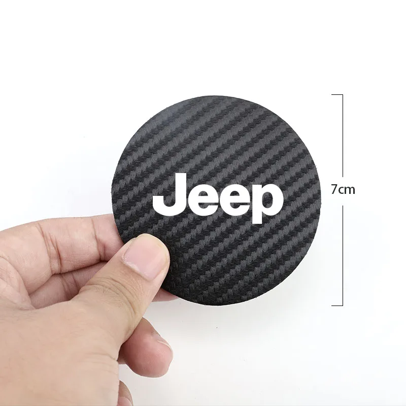 2 шт. автомобильные коврики для подстаканника из углеродной кожи