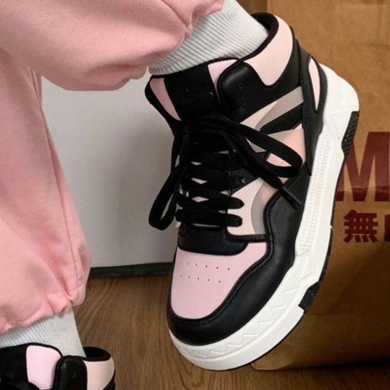 

Cross Strap Color Matching Fashion Trend Round Head Heightened Thick Bottom Fried Street 2023 Spring and Autumn Women's Shoes