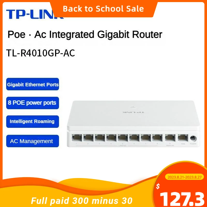 

TP-LINK TL-R4010GP-AC Integrated Gigabit 10-Port Wired Router 8-Port PoE Power Supply AC Manager Wireless MESH