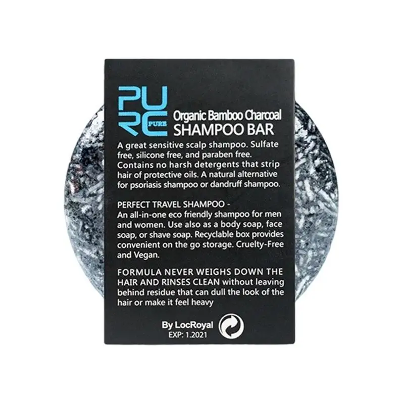 

Shampoo Bar Natural Bamboo Charcoal Bar Soap Solid Shampoo For Treated Dry Damaged Hair Absorbs Grease And Cleanses Scalp