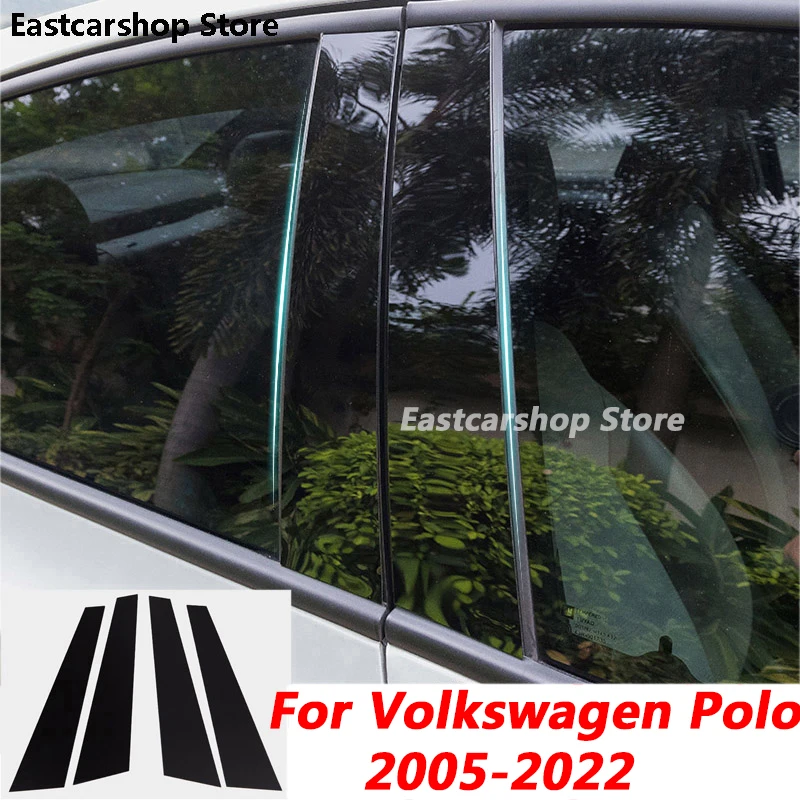 

For Volkswagen VW Polo Plus MK4 9N3 2005-2021 Car Central Middle Column PC Window B C Pillar Strip Sticker Accessories Cover
