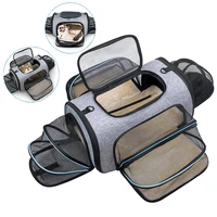 carrier for cat dog pet airline approved 5 open door expandable collapsible soft dog carrier reflective strap crossbody cat bag