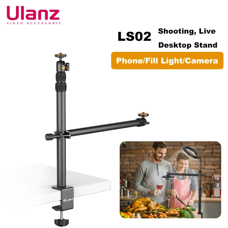Держатель для телефона VIJIM LS02, настольное крепление для фотосъемки с шаровой головкой на 360 °, поддержка для прямой трансляции, настольный держатель для камеры Vlog