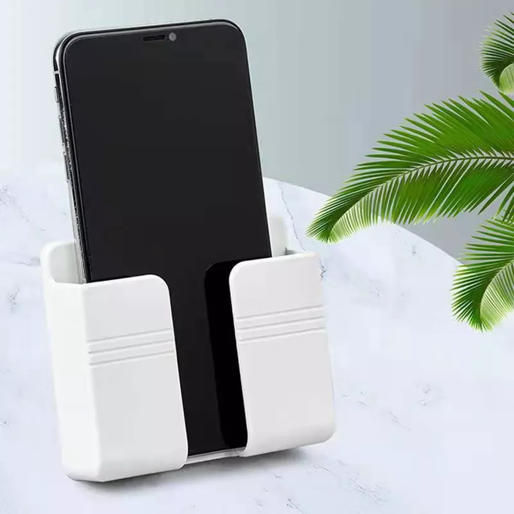 

Mounted Organizer Box Mobile Phone Charging Holder Stand Punch-free TV Remote Control Storage Box Phone Plug Holder Rack