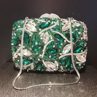 luxury diamond crystal evening bag emerald gem purses banquet wedding party evening bags design brand high quality clutch bags