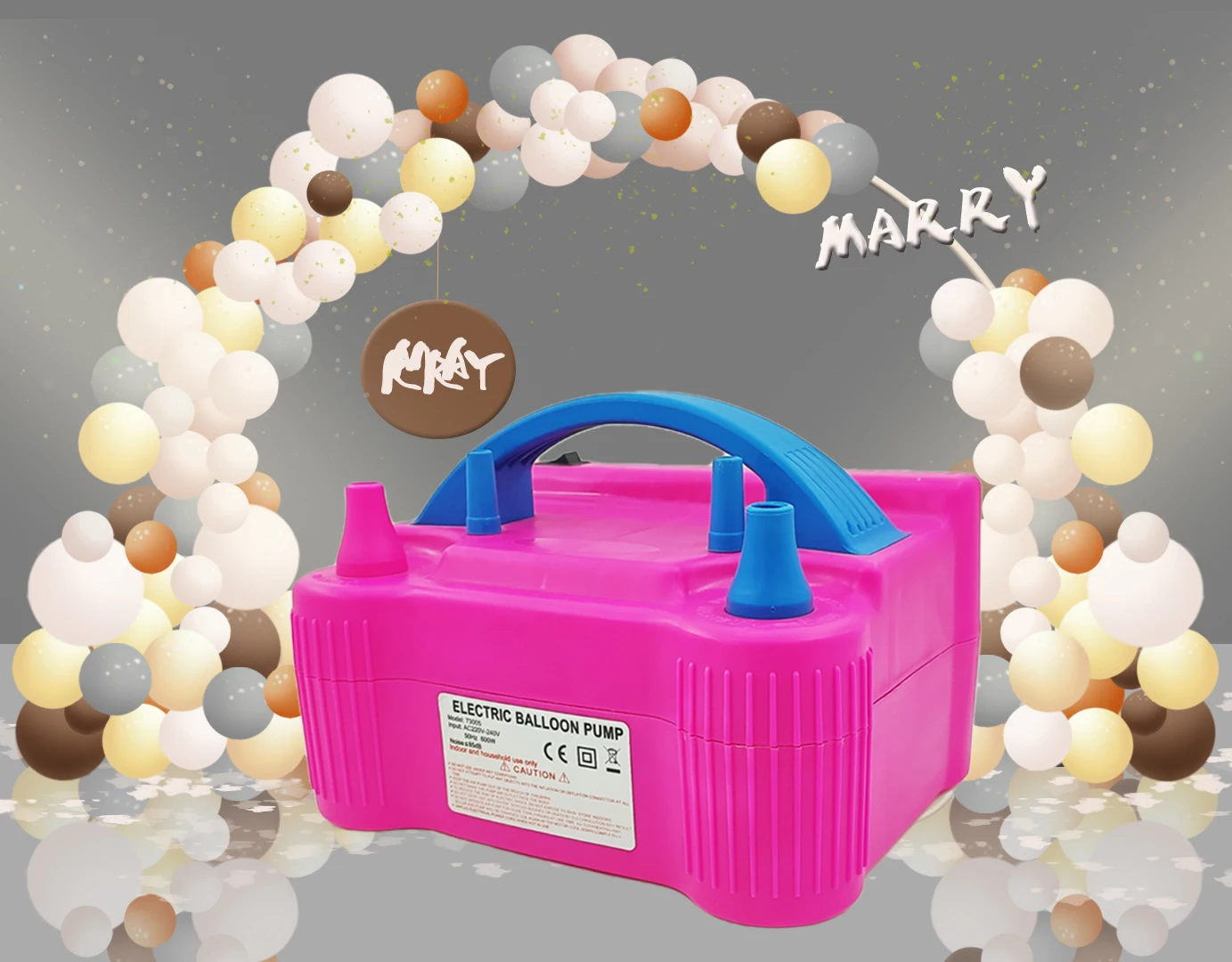 

High Voltage Double Hole AC Inflatable Electric Balloon Pump Electric Air Balls Pump All Style Inflator Pump Portable Air Blower