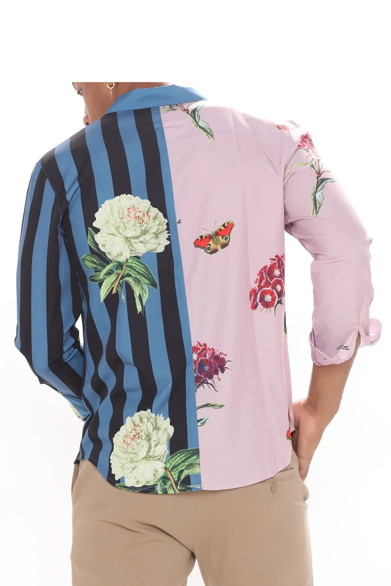 2022 flower graphic 3D printed men's shirt long sleeve Hawaii social luxury button cardigan lapel shirt men's oversized shirt