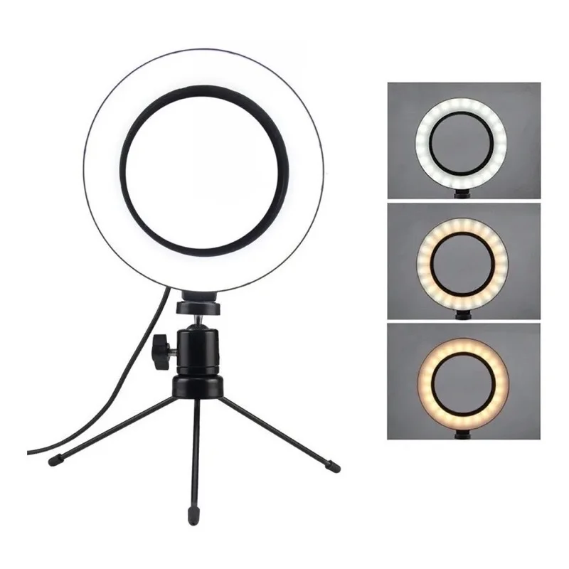 Ring Light Iluminador Selfie Makeup 6-inch Circular Curved Surface Net Red Live Broadcast Fill Light Led Desktop Bracket Set enlarge