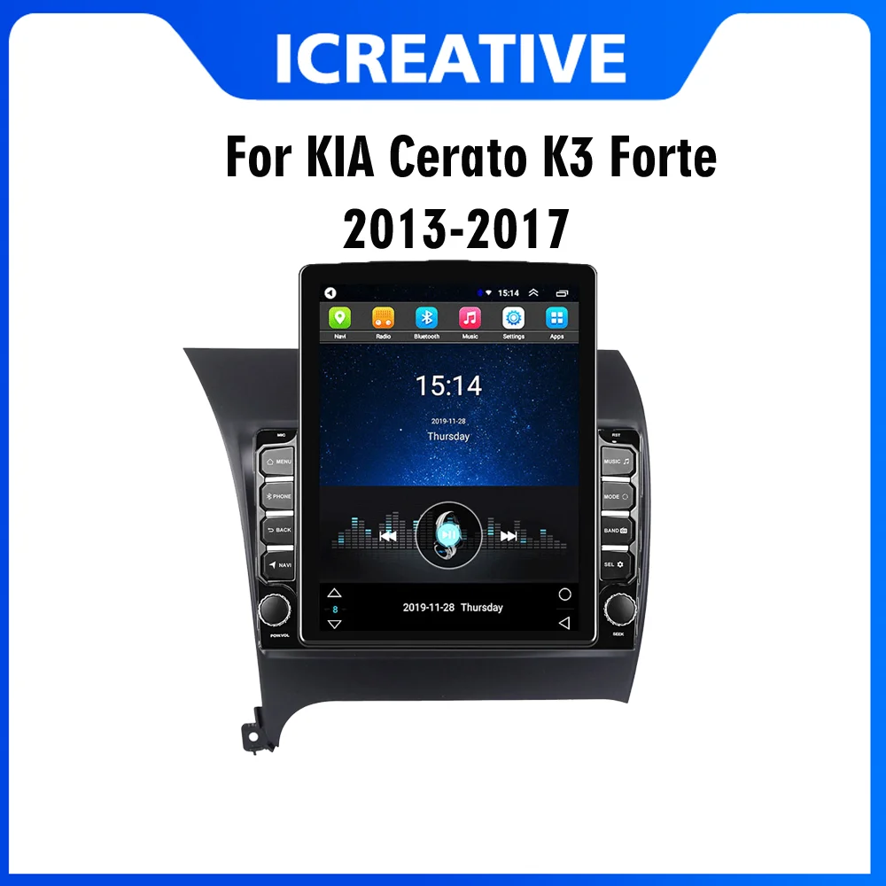 

CarPlay Автомагнитола Магнитола для KIA Cerato K3 Forte 2013-2017 2 Din, экран 9,7 дюйма Tesla для автомобильного мультимедийного Проигрывателя, GPS-навигатор, авто...