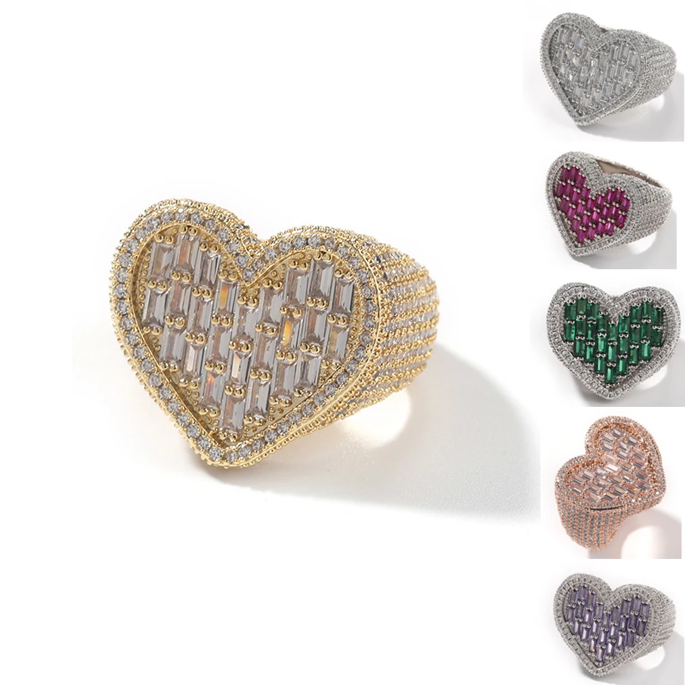 Яркое кольцо с 3d-изображением сердца для мужчин и женщин Ювелирное Украшение в
