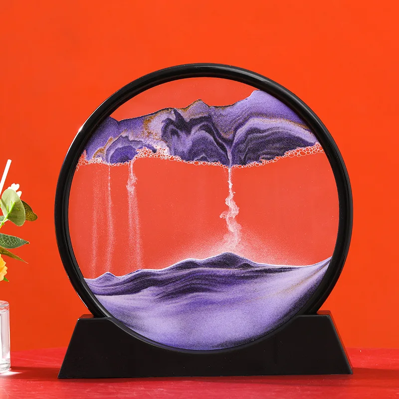 

3D Three-dimensional Micro-scape Hourglass Moving Art Mountain Flow Sand For Relax Desktop Ornaments