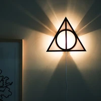 deathly hallows wall sconce creative led night light wall lamp home decoration lamp bedside light atmosphere logo lamp