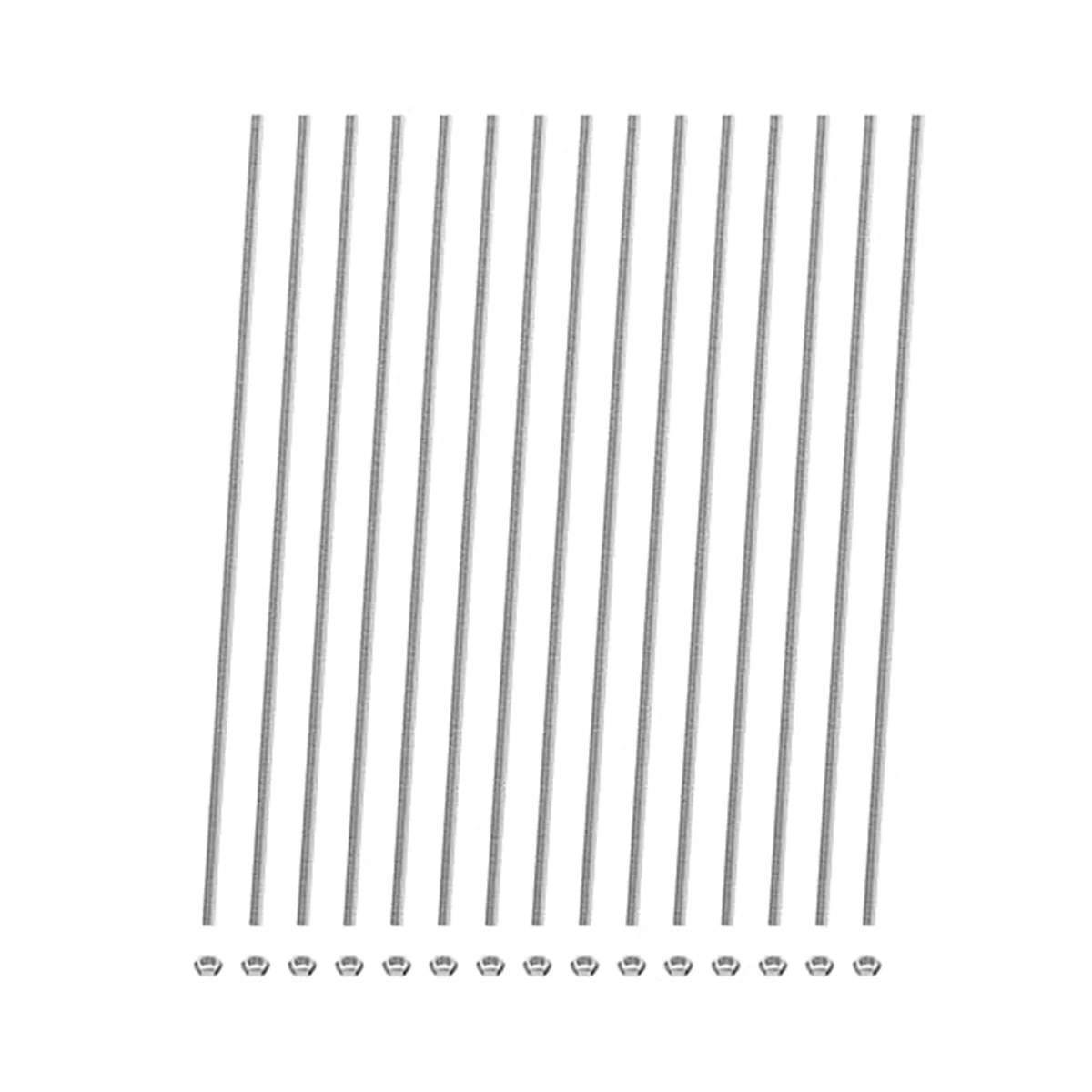 

30 Pack 8/32 Threaded Rods for Beads, 15Pcs M4 Fully Threaded Rod Studs 12 Inch with 15Pcs 304 Stainless Steel Hex Nuts