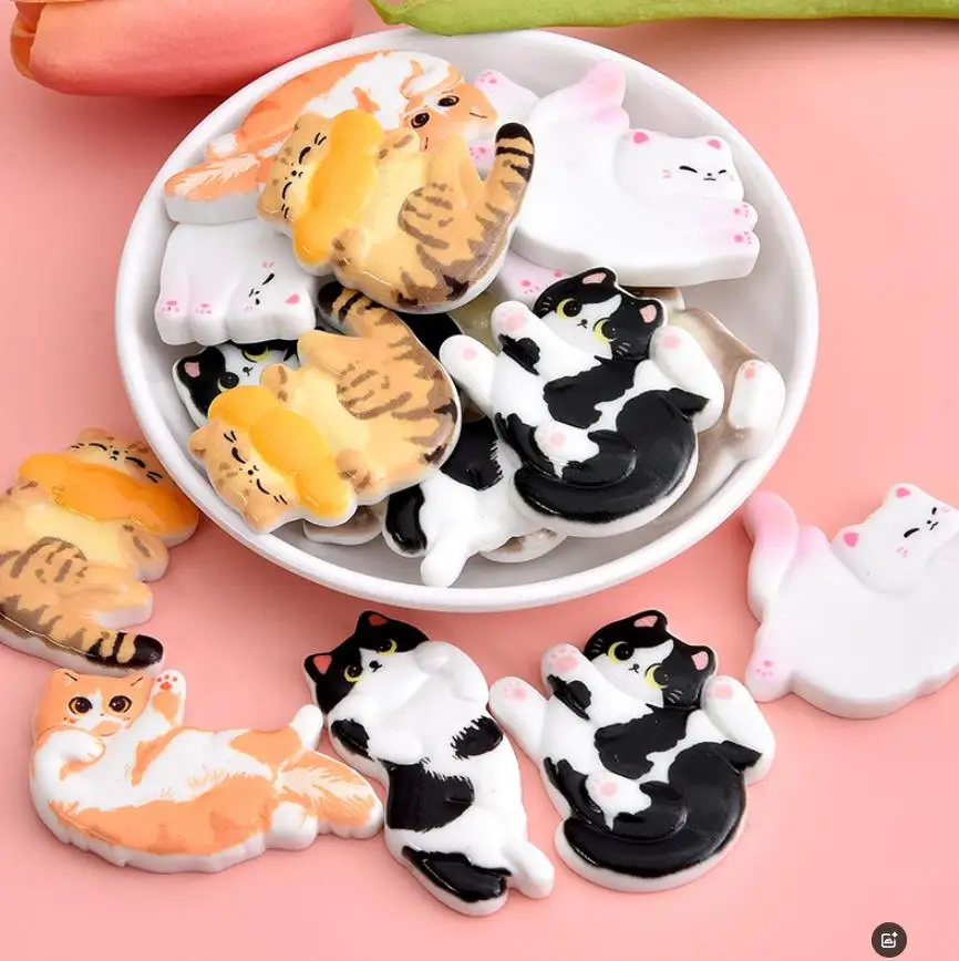 

Смоляные кабошоны с изображением кота, 100 штук