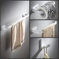brass white bathroom accessories set single towel rail towel ring toilet roll holder coat hook wall mounted toilet accessories
