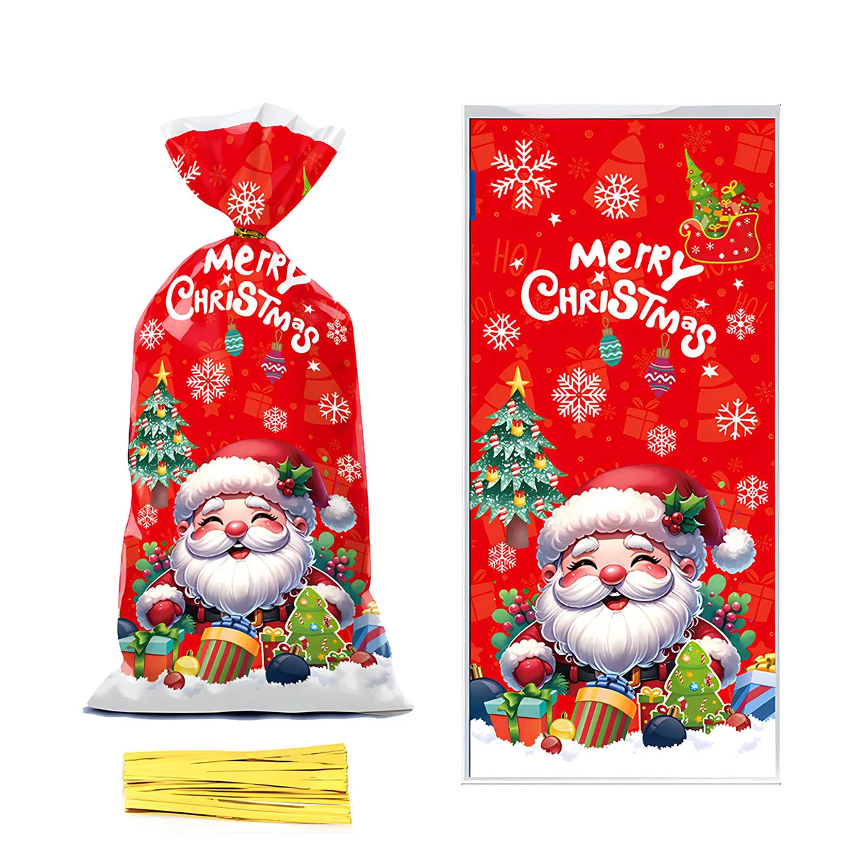 50 Шт. Рождественские Подарочные Пакеты Санта-клаус Снеговик Олени Праздничные