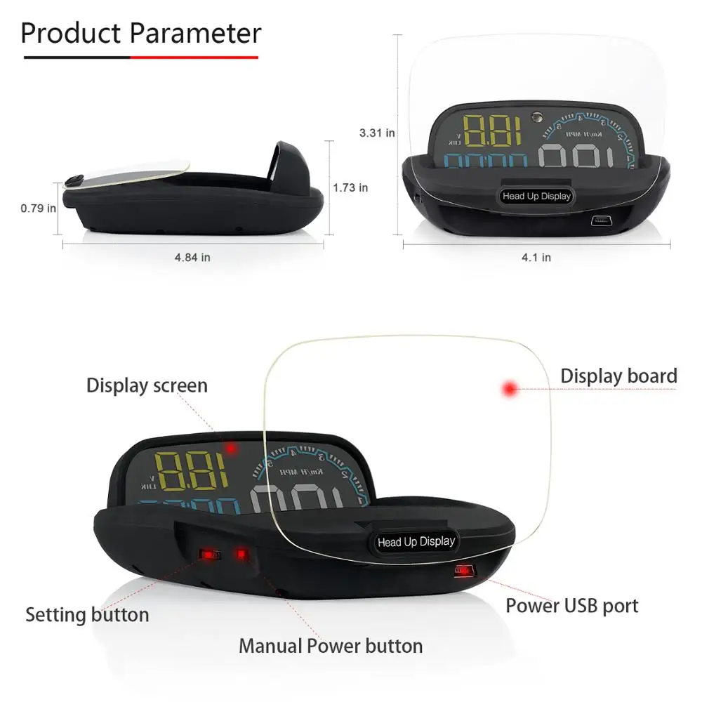 Head up display C600 OBD2 умный дисплей Спидометр температура Автомобильная электроника